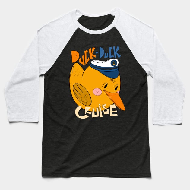 Duck Duck Cruise Funny Family Cruising Matching Group Baseball T-Shirt by Lapiiin's Cute Sticker